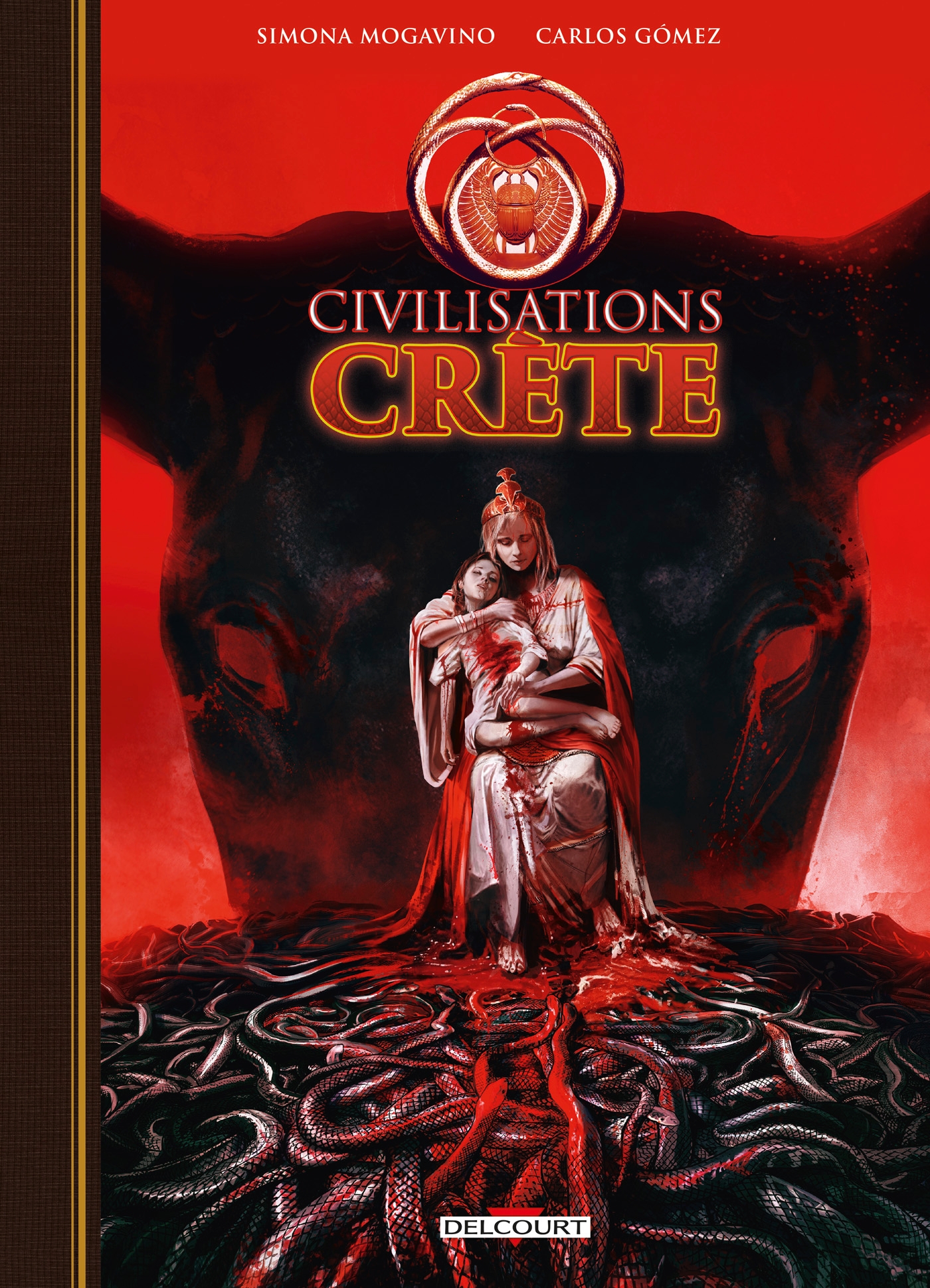 Civilisations, Crète  Scénario : Simona Mogavino. Dessins et couleurs : Carlos Gomez, Lorenzo Pieri, Luca Saponti - Editions Delcourt, 2025